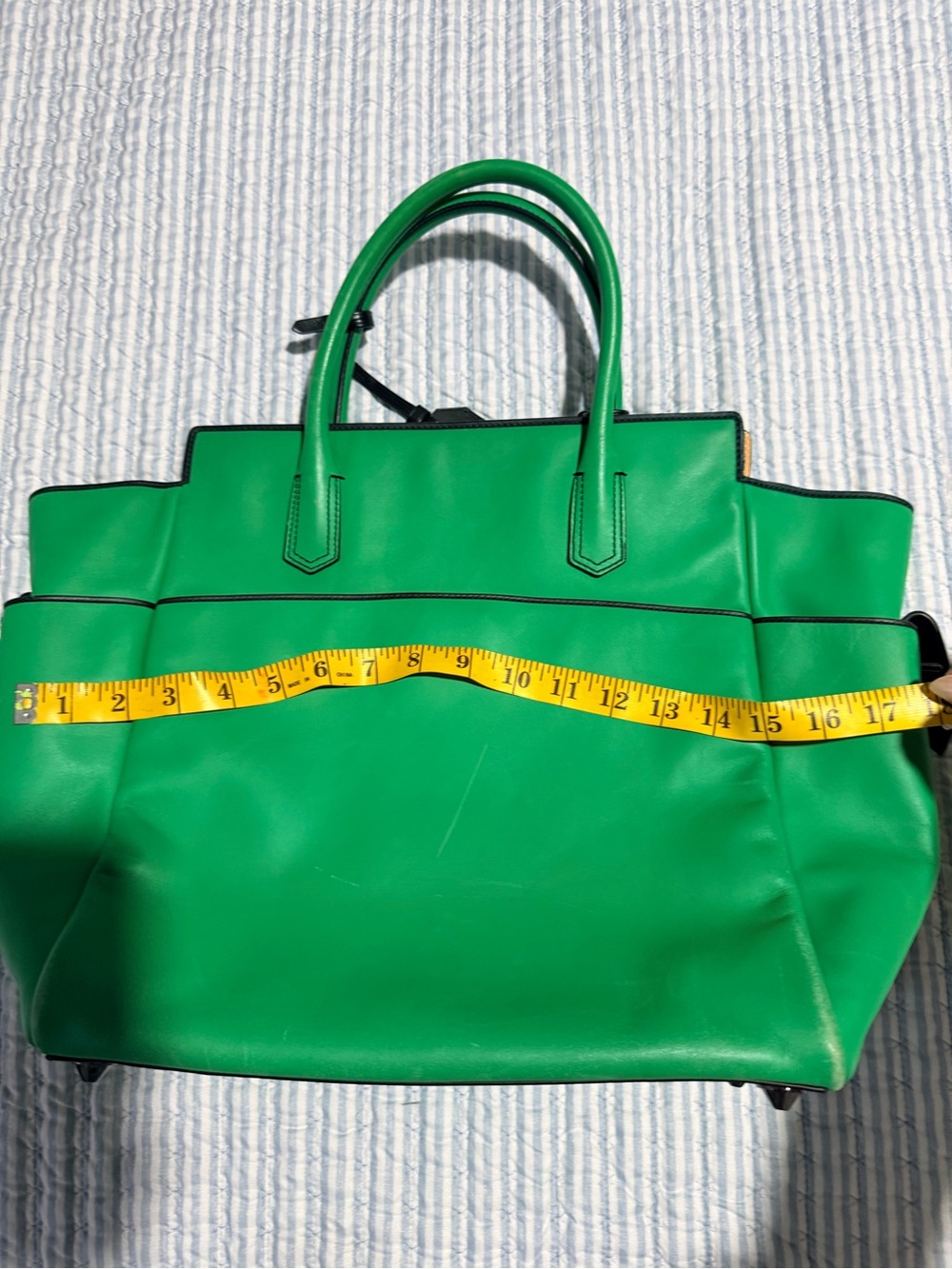 Green Structured Tote Handbag -reed krakoff